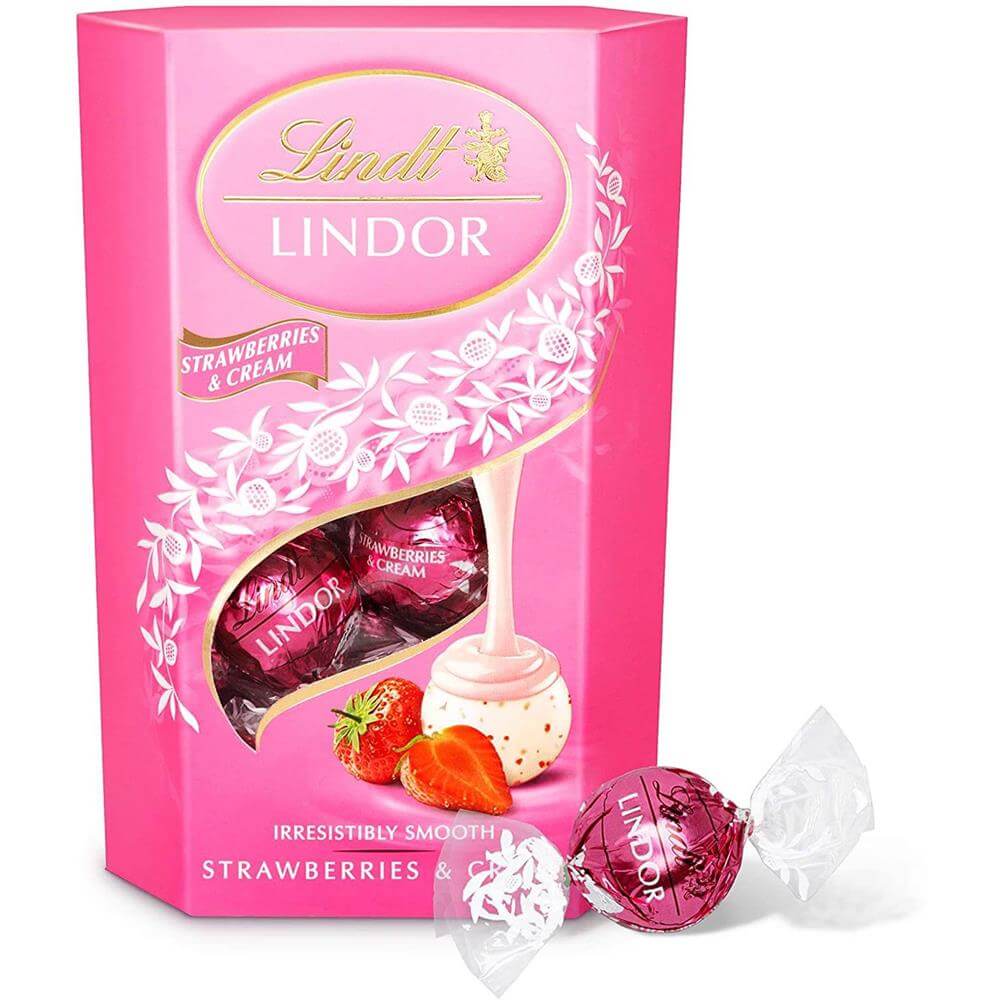 Lindt LINDOR Strawberries & Cream Truffles 200g